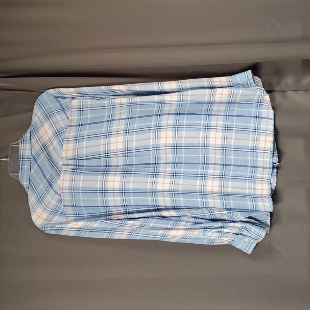 OLD NAVY LARGE BLUE FLANNEL L/S BUTTON DOWN - Picture 3 of 4